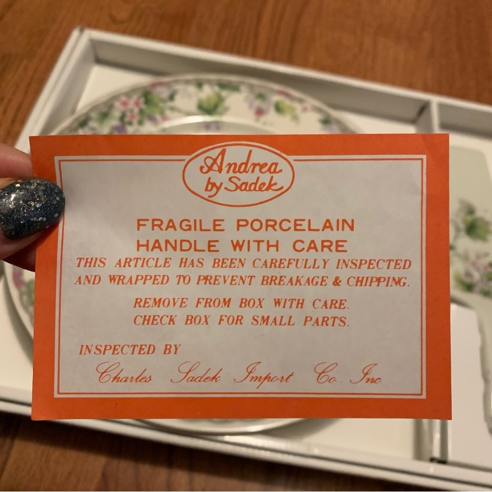 NIB Andrea by Sadek Monica Cake Set Plate & Server 11" Dia Made in Japan - Picture 14 of 14